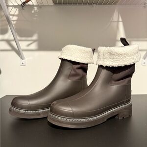 Hunter Brown and Cream Winter Boots